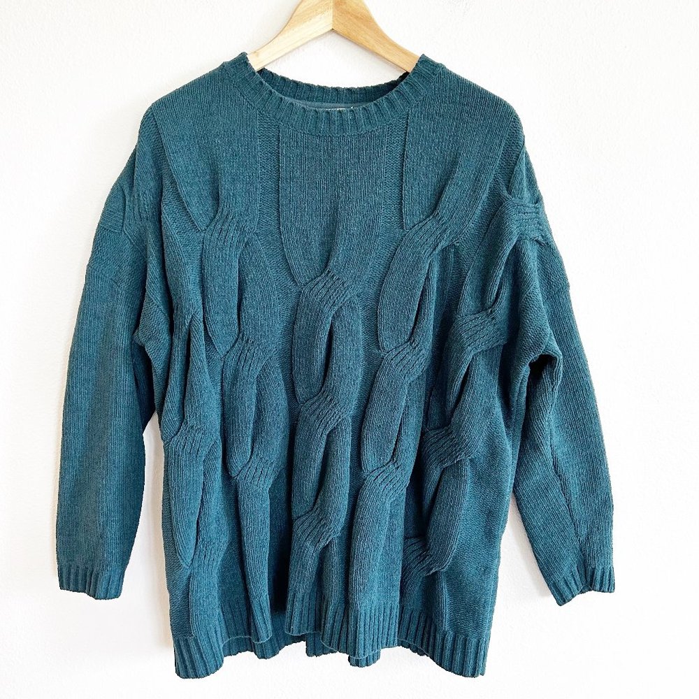 J Jill Chenille Cable Knit Sweater